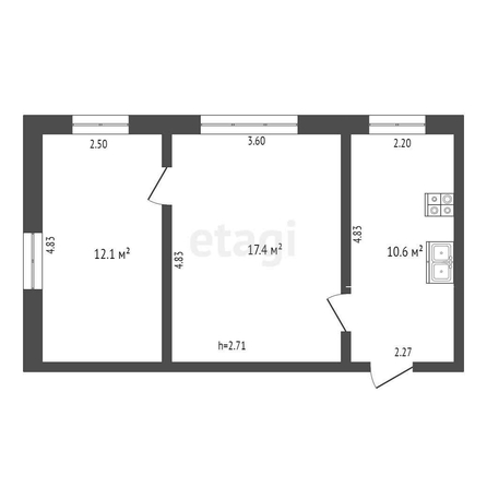 
  Продается 2-комн. квартира, 40 м², Володарского ул, д. 2
. Фото 5.