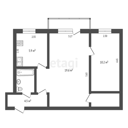 
  Продается 2-комн. квартира, 45.6 м², Мира пр-кт, д. 8
. Фото 5.