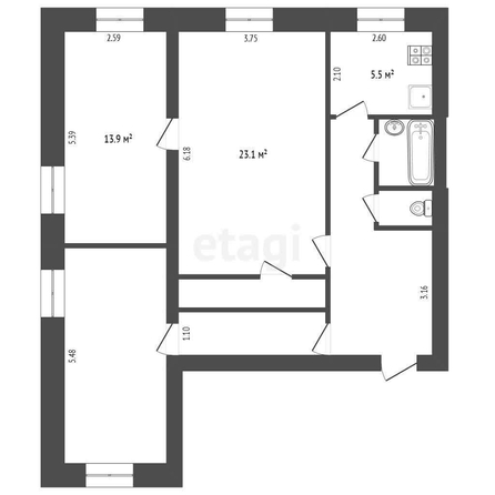 
  Продается 3-комн. квартира, 77.7 м², 20-го партсъезда, д. 9
. Фото 5.