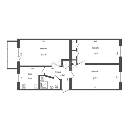 
  Продается 3-комн. квартира, 63.4 м², Северная 27-я ул, д. 3
. Фото 5.