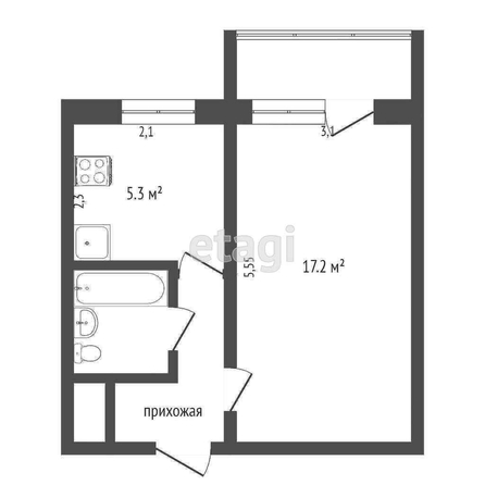 
  Продается 1-комн. квартира, 33 м², Талалихина ул, д. 22
. Фото 5.