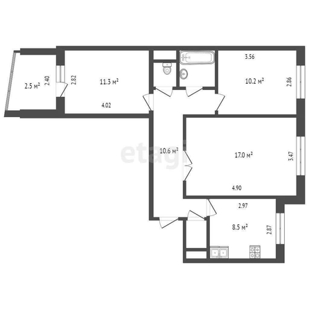 
  Продается 3-комн. квартира, 62.7 м², Омская ул, д. 110
. Фото 5.