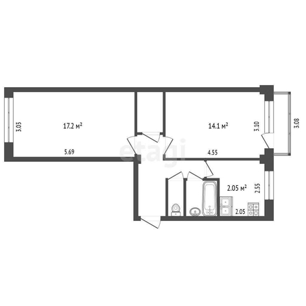 
  Продается 2-комн. квартира, 48.5 м², Малиновского ул, д. 11
. Фото 5.