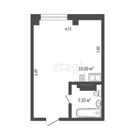
  Продается студия, 28.3 м², Мельничная ул, д. 87к3
. Фото 5.