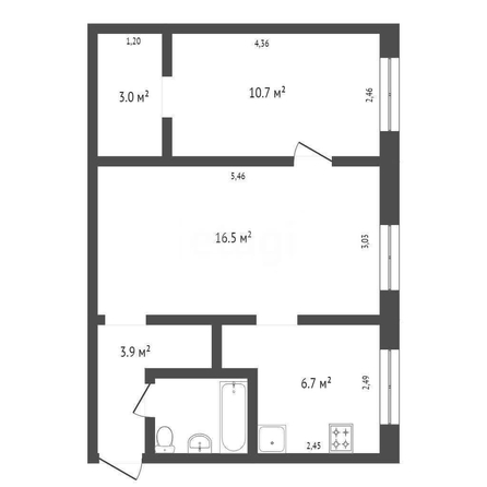 
  Продается 2-комн. квартира, 39.4 м², Ишимская ул, д. 14
. Фото 5.