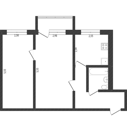 
  Продается 2-комн. квартира, 44.4 м², Космический пр-кт, д. 61
. Фото 5.
