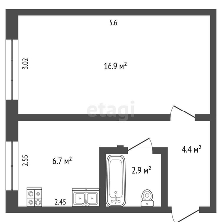 
  Продается 1-комн. квартира, 31 м², 75-й гвардейской бригады, д. 5
. Фото 5.