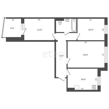 
  Продается 3-комн. квартира, 62.2 м², Архитекторов б-р, д. 1/2
. Фото 5.