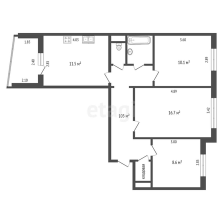 
  Продается 3-комн. квартира, 63 м², Архитекторов б-р, д. 3/2
. Фото 5.