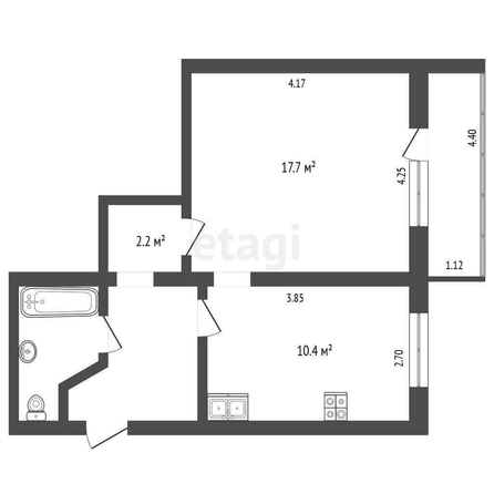 
  Продается 1-комн. квартира, 39.6 м², Фурманова ул, д. 6
. Фото 5.