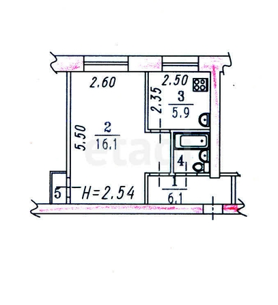
  Продается 1-комн. квартира, 30.5 м², Рабочая 5-я ул, д. 70А
. Фото 4.