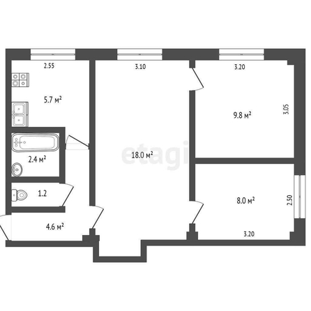 
  Продается 3-комн. квартира, 49.7 м², Ватутина ул, д. 2
. Фото 5.