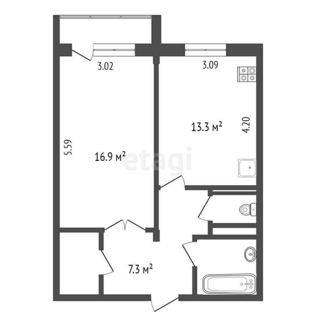 
  Продается 1-комн. квартира, 43 м², Мира пр-кт, д. 165/1
. Фото 5.