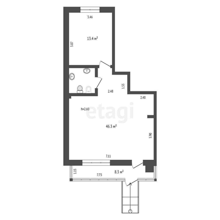 
  Продается универсальное помещение, 72 м², Крупской ул
. Фото 5.