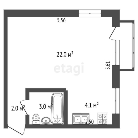 
  Продается студия, 31.1 м², Космический пр-кт, д. 65
. Фото 5.