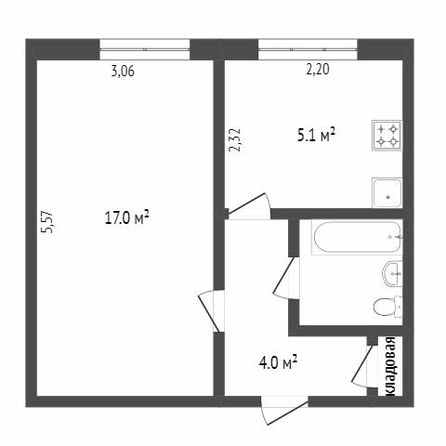 
  Продается 1-комн. квартира, 30.1 м², Омская ул, д. 114/3
. Фото 5.