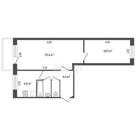 
  Продается 2-комн. квартира, 44.1 м², Сибирский пр-кт, д. 8/3
. Фото 5.
