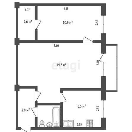 
  Продается 2-комн. квартира, 45 м², Космический пр-кт, д. 81
. Фото 5.