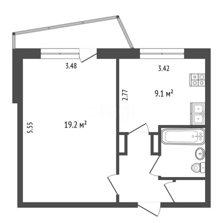 
  Продается 1-комн. квартира, 37 м², Дианова ул, д. 3
. Фото 5.