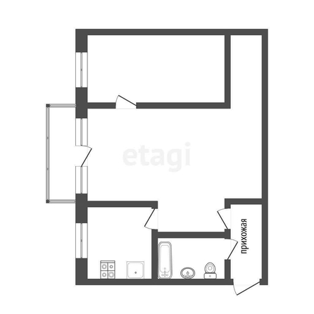 
  Продается 2-комн. квартира, 45 м², Калинина ул, д. 10
. Фото 5.