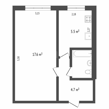 
  Продается 1-комн. квартира, 22 м², Бородина ул, д. 44А
. Фото 5.