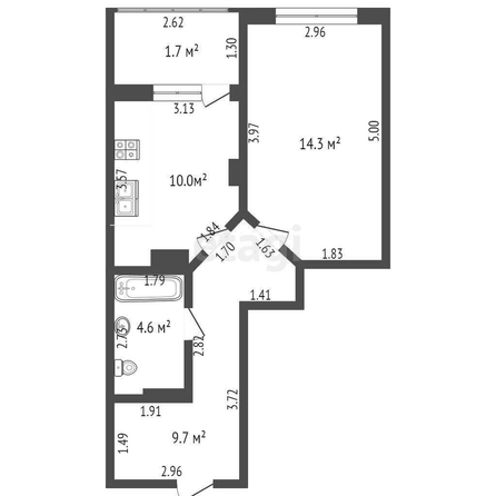 
  Продается 1-комн. квартира, 38.6 м², Светловская ул, д. 6
. Фото 5.