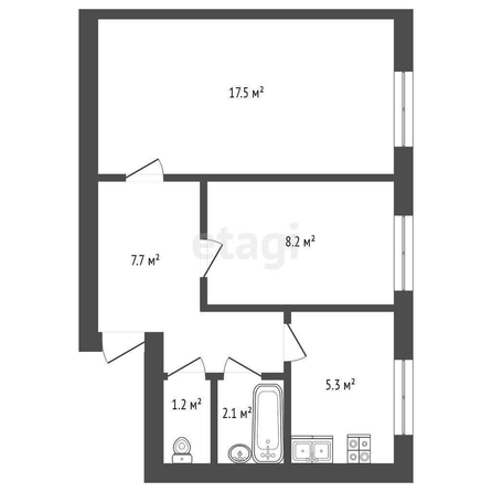 
  Продается 2-комн. квартира, 42 м², Советская ул, д. 9
. Фото 5.
