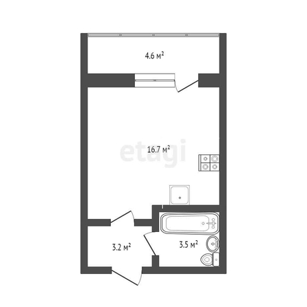 
  Продается студия, 24 м², Трамвайная 2-я ул, д. 39
. Фото 5.