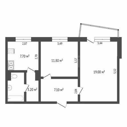 
  Продается 2-комн. квартира, 59.2 м², ЖК Регата, Леонида Маслова, 1
. Фото 5.