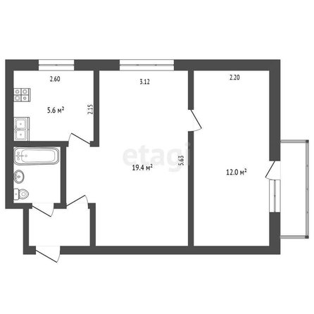 
  Продается 2-комн. квартира, 42 м², Северная 27-я ул, д. 16
. Фото 5.