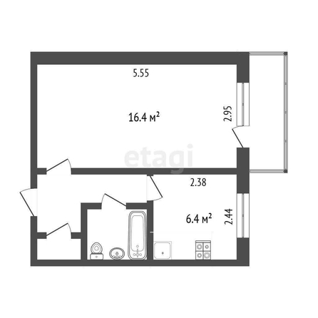 
  Продается 1-комн. квартира, 30 м², Крутогорская ул, д. 17
. Фото 4.
