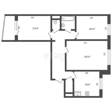 
  Продается 3-комн. квартира, 65.3 м², Съездовская ул, д. 50
. Фото 5.