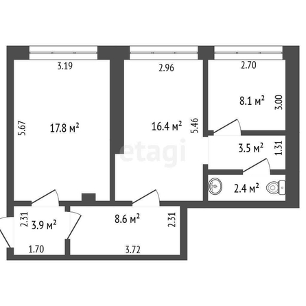 
  Продается офис, 60.7 м², 10 лет Октября ул, д. 203В
. Фото 5.