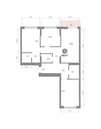 
  Продается 3-комн. квартира, 88.6 м², ЖК Кварталы Драверта, дом 6
. Фото 1.