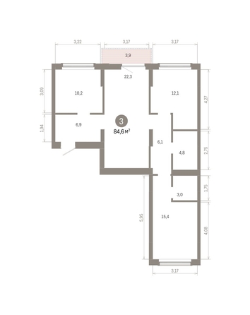 
  Продается 3-комн. квартира, 84.62 м², ЖК Кварталы Драверта, дом 6
. Фото 1.