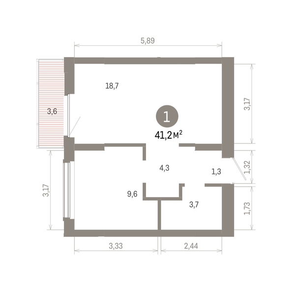 
  Продается 1-комн. квартира, 41.19 м², ЖК Кварталы Драверта, дом 6
. Фото 1.