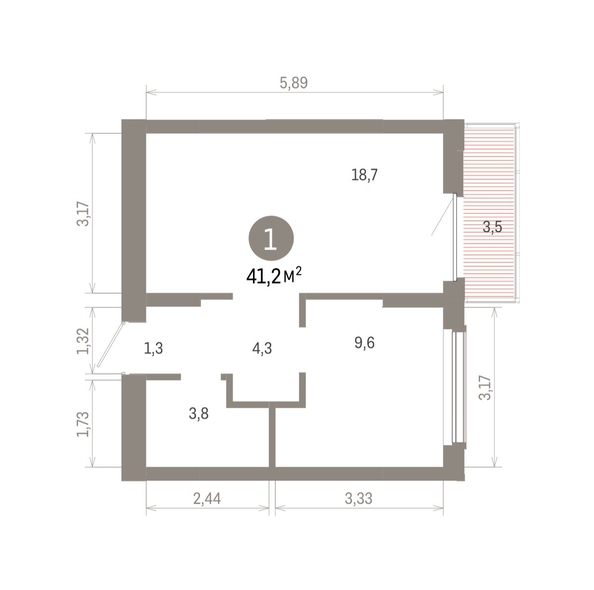 
  Продается 1-комн. квартира, 41.16 м², ЖК Кварталы Драверта, дом 6
. Фото 1.
