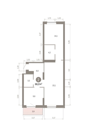 
  Продается 2-комн. квартира 66.03 м², в ЖК Кварталы Драверта, дом 3. Фото 1.