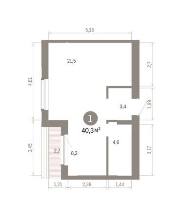 
  Продается 1-комн. квартира 40.34 м², в ЖК Кварталы Драверта, дом 6. Фото 1.
