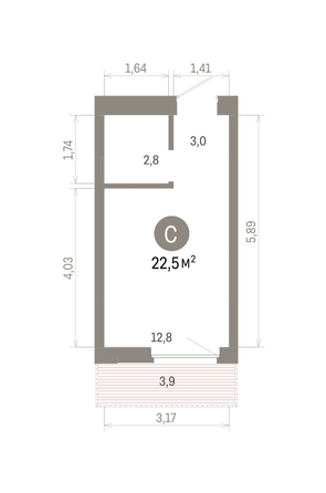 
  Продается студия 22.52 м², в ЖК Кварталы Драверта, дом 6. Фото 1.