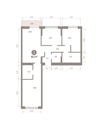 
  Продается 3-комн. квартира 82.67 м², в ЖК Кварталы Драверта, дом 6. Фото 1.