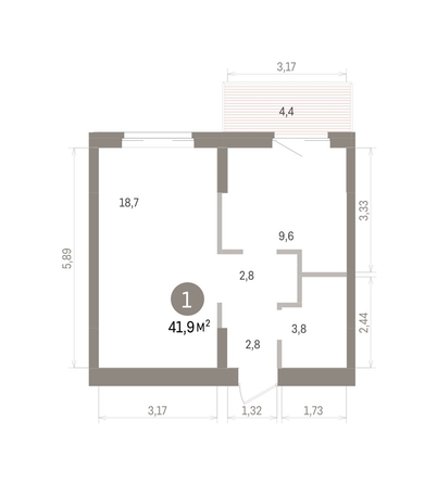 
  Продается 1-комн. квартира 41.91 м², в ЖК Кварталы Драверта, дом 4. Фото 1.