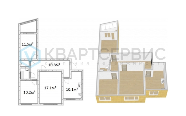 
  Продается 3-комн. квартира 63.6 м². Фото 27.