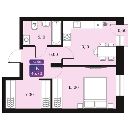 
  Продается 1-комн. квартира 46.7 м², в ЖК Северное Сияние Премиум. Фото 1.