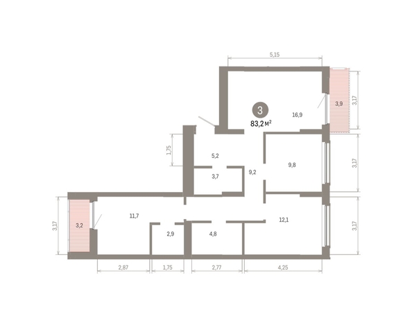 
  Продается 3-комн. квартира 83.24 м², в ЖК Кварталы Драверта, дом 6. Фото 1.