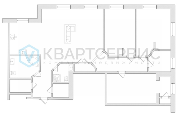 
  Продается 4-комн. квартира 130.3 м², в ЖК Жуковка. Фото 37.