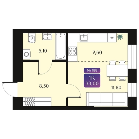 
  Продается студия 33 м², в ЖК Северное Сияние Премиум. Фото 1.