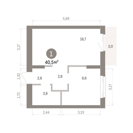 
  Продается 1-комн. квартира 40.52 м², в ЖК Кварталы Драверта, дом 4. Фото 1.