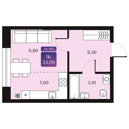 
  Продается студия 33 м², в ЖК Северное Сияние Премиум. Фото 1.