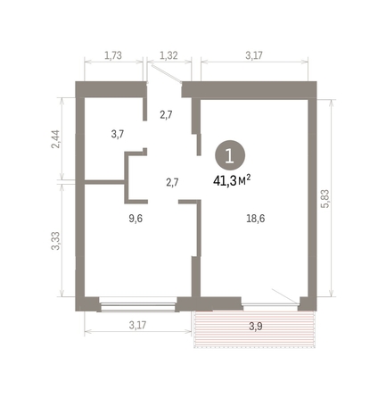 
  Продается 1-комн. квартира 41.3 м², в ЖК Кварталы Драверта, дом 6. Фото 1.